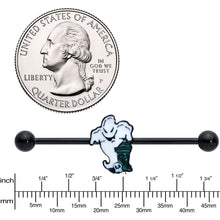 Load image into Gallery viewer, 14G Black Graveyard Ghost Halloween Industrial Barbell 38mm