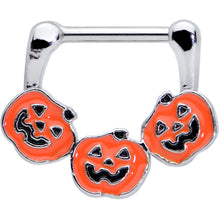 将图片加载到图库查看器,16G 5/16 Jack O Lantern Trio Pumpkin Halloween Cartilage Clicker