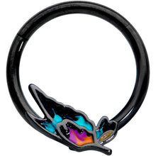 Load image into Gallery viewer, 16G 3/8 Black Sunset Side Butterfly Hinged Segment Ring