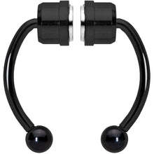 Load image into Gallery viewer, Black Magnetic Septum Ring Horseshoe Non-Pierced Fake Nose Ring