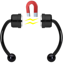 Load image into Gallery viewer, Black Magnetic Septum Ring Horseshoe Non-Pierced Fake Nose Ring