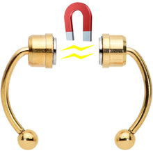 Load image into Gallery viewer, Gold Tone Magnetic Septum Ring Horseshoe Non-Pierced Fake Nose Ring