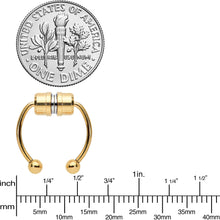 Load image into Gallery viewer, Gold Tone Magnetic Septum Ring Horseshoe Non-Pierced Fake Nose Ring