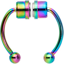 Load image into Gallery viewer, Rainbow Magnetic Septum Ring Horseshoe Non-Pierced Fake Nose Ring