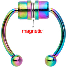 Load image into Gallery viewer, Rainbow Magnetic Septum Ring Horseshoe Non-Pierced Fake Nose Ring