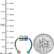 Load image into Gallery viewer, Rainbow Magnetic Septum Ring Horseshoe Non-Pierced Fake Nose Ring