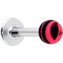 Load image into Gallery viewer, 16G 5/16 Matte Pink Zebra Stripe Labret Monroe Tragus