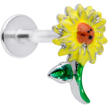 Load image into Gallery viewer, 16G 5/16 Sunny Yellow Sunflower Labret Monroe Tragus