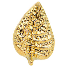 Load image into Gallery viewer, 16G 1/4 Gold Tone Autumn Textured Leaf Cartilage Tragus Earring