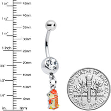 将图片加载到图库查看器,Clear Gem Cozy Winter Hedgehog Dangle Belly Ring