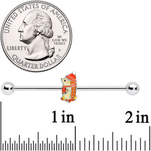Load image into Gallery viewer, 14G Cozy Winter Hedgehog Industrial Barbell 38mm