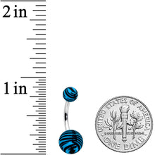 将图片加载到图库查看器,Matte Blue Zebra Stripe Belly Ring