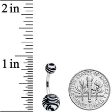Load image into Gallery viewer, Matte White Zebra Stripe Belly Ring