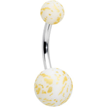 将图片加载到图库查看器,Matte White Splatter Pattern Belly Ring