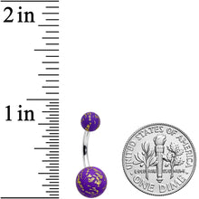 将图片加载到图库查看器,Matte Purple Splatter Pattern Belly Ring