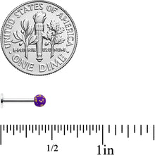 Load image into Gallery viewer, 16G 5/16 Matte Purple Splatter Pattern Labret Monroe Tragus