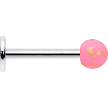 Load image into Gallery viewer, 16G 5/16 Matte Pink Splatter Pattern Labret Monroe Tragus