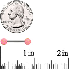 将图片加载到图库查看器,14G 9/16 Matte Pink Splatter Barbell Nipple Ring Set