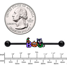 Load image into Gallery viewer, 14G Black Boo Party Halloween Industrial Barbell 38mm