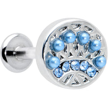 将图片加载到图库查看器,16G 5/16 Blue Gem Geometric Blues Pattern Labret Monroe Tragus