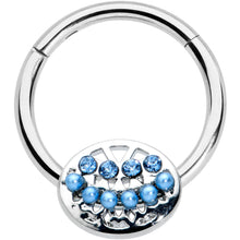 将图片加载到图库查看器,16G 3/8 Blue Gem Geometric Blues Hinged Circular Ring