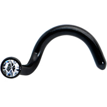 Load image into Gallery viewer, 18G 1/4 Clear Gem Black 2mm End Left Nose Screw