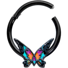将图片加载到图库查看器,16G 3/8 Black Sunset Butterfly Hinged Segment Ring