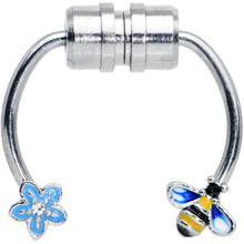 Load image into Gallery viewer, Bee Flower Ends Non Pierced Magnetic Clip On Fake Septum Ring