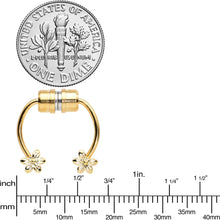 Load image into Gallery viewer, Flower Ends Gold Tone Non Pierced Magnetic Clip On Fake Septum Ring