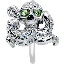Load image into Gallery viewer, 20G 5/16 Clear Green Gem Sunglasses Octopus Nose Hoop
