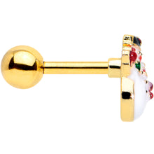 Load image into Gallery viewer, 16G 1/4 Gold Tone Waving Snowman Christmas Cartilage Tragus