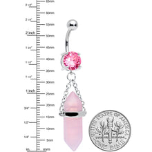 Load image into Gallery viewer, Pink Beryl Stone Stone Hippie Dangle Belly Ring