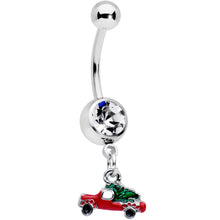 将图片加载到图库查看器,Clear Gem Christmas Tree in a Truck Dangle Belly Ring