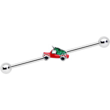 Load image into Gallery viewer, 14G Christmas Tree in a Truck Industrial Barbell 38mm