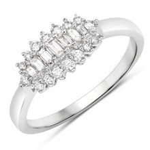 Load image into Gallery viewer, 0.37 Carat Genuine White Diamond 14K White Gold Ring (E-F Color, VS-SI Clarity)
