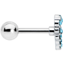 Load image into Gallery viewer, 16G 1/4 Blue Gem Floral Hollow Heart Cartilage Tragus Earring