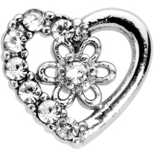 Load image into Gallery viewer, 16G 1/4 Clear Gem Floral Hollow Heart Cartilage Tragus Earring