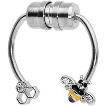 Load image into Gallery viewer, Clear Gem Bee Hive Non Pierced Magnetic Clip On Fake Septum Ring