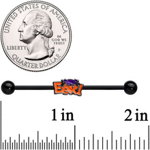 Load image into Gallery viewer, 14G Black Eek Purple Spider Halloween Industrial Barbell 38mm