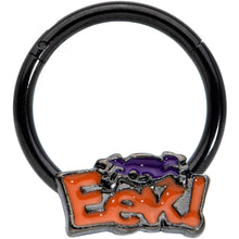 将图片加载到图库查看器,16G 3/8 Black Eek Purple Spider Halloween Hinged Segment Ring