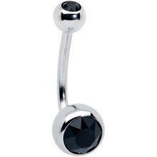 将图片加载到图库查看器,Black Gem J Curve Belly Ring