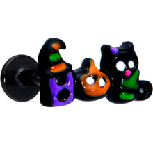 Load image into Gallery viewer, 16G 5/16 Black Boo Party Halloween Labret Monroe Tragus