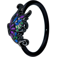 Load image into Gallery viewer, 20G 5/16 Black Purple Wings Butterfly Nose Hoop