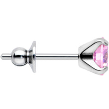 Load image into Gallery viewer, Pink CZ Gem 5mm G23 Titanium Post Stud Earrings