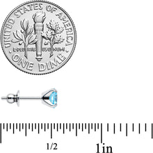 Load image into Gallery viewer, Blue CZ Gem 5mm G23 Titanium Post Stud Earrings