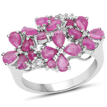 将图片加载到图库查看器,3.51 Carat Genuine Ruby and White Zircon .925 Sterling Silver Ring