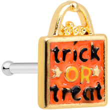 Load image into Gallery viewer, 20G 1/4 Trick or Treat Orange Halloween Nose Bone