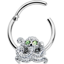 将图片加载到图库查看器,16G 3/8 Green Gem Sunglasses Octopus Hinged Segment Ring
