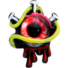 Load image into Gallery viewer, 16G 5/16 Black Spiky Eyeball Halloween Labret Monroe Tragus