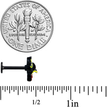 Load image into Gallery viewer, 16G 5/16 Black Spiky Eyeball Halloween Labret Monroe Tragus